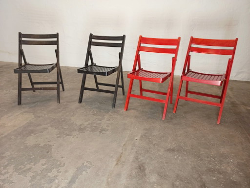 4 vintage houten klapstoelen