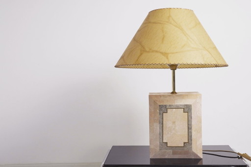 Vintage Marble Table Lamp Italian Art Deco Stone Lamp Geometric Marble Lighting Mid Century Modern Accent Lamp
