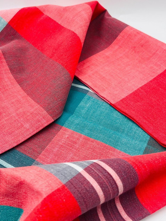 Image 1 of Red vintage tablecloth