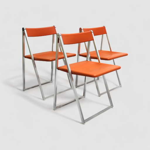 3x Sillas vintage, sillas plegables - Interlübke