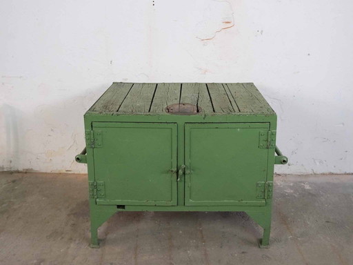 Vintage Workbench Coffe Cabinet Industrial Design 