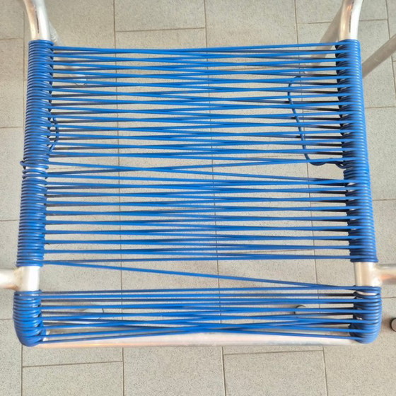Image 1 of SET VAN 5 VINTAGE SCOUBIDOU FAUTEUILS UIT 1950, GEMAAKT VAN ALUMINIUM EN PLASTIC DRAAD.