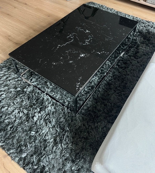 TemaHome Table basse Prairie marbre noir 120x75x32cm