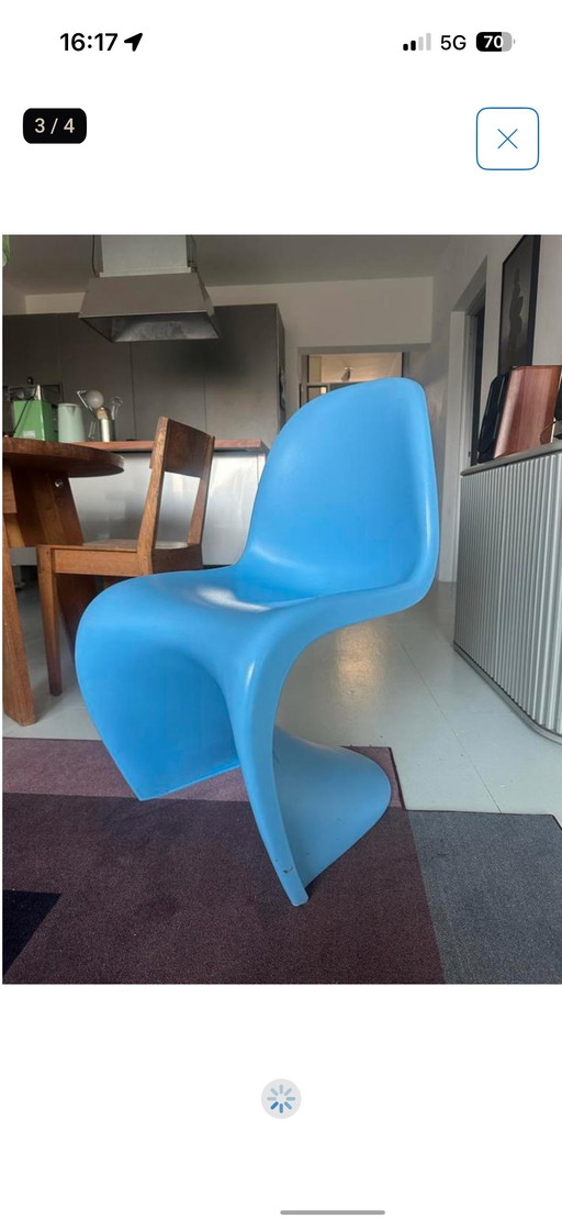 Panton ijsblauwe stoel
