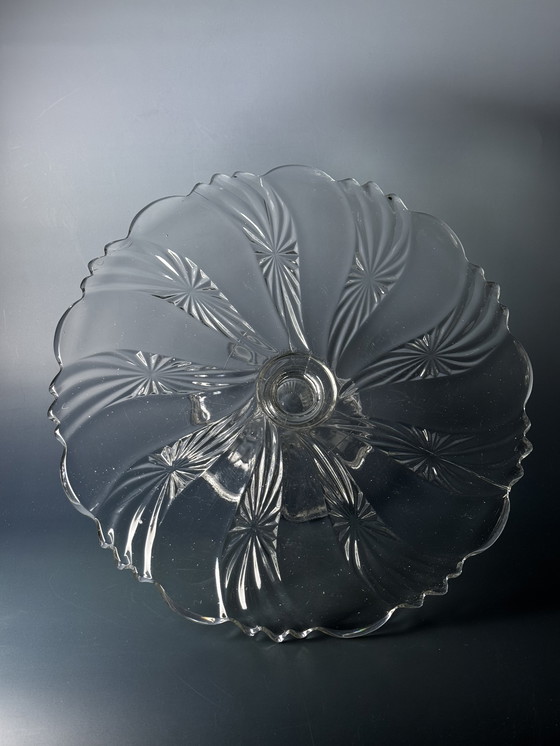 Image 1 of Alzata per torte Val Saint Lambert – Collezione “Bambous et Étoiles”.