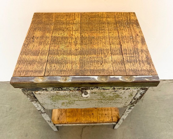 Image 1 of Graue, industrielle Kommode aus Eisen, 1950er Jahre