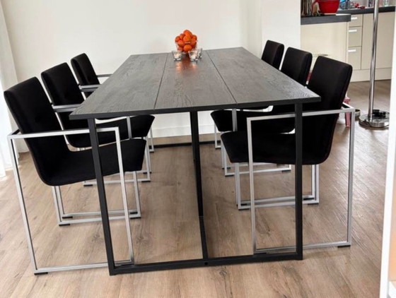 Image 1 of Set di 6 sedie da pranzo Arco Frame, tavolo incluso.