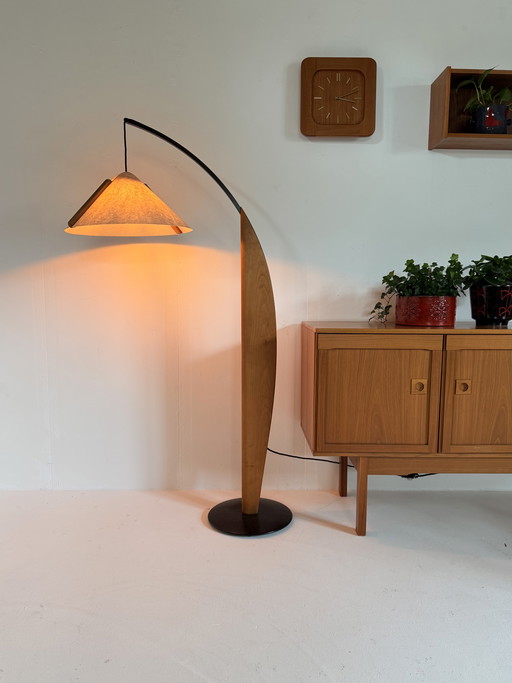 Vintage alder fishing rod lamp, Domus ‘80