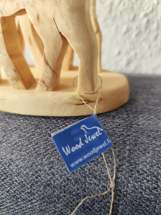 Image 1 of Handmade birchwood napkin holder – moose shape | Finland