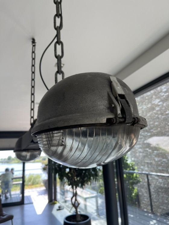 Vintage light, made from street lamps – Pendant lamps, Glass, Metal (photo 3 of 6)