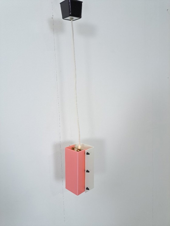Image 1 of Space age roze met wit kunststof lamp, hanglamp