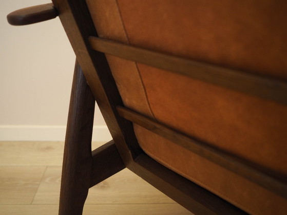 Divano danese a due posti in rovere massello oliato, con rivestimento in pelle naturale, risalente agli (photo 16 of 20)