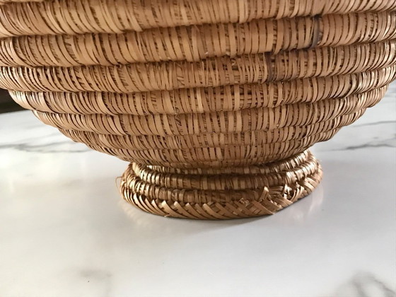 Image 1 of Large woven wicker bowl Cameroon
