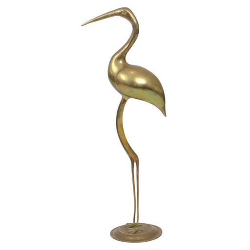 Large Brass Crane Bird XL Hollywood Regency Design 61cm