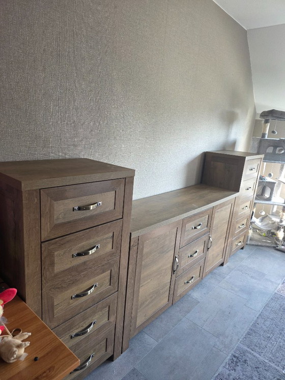 TV meubel (2 hoge kastjes, 1 dressoir) – tv-meubelen, Hout (photo 3 of 5)