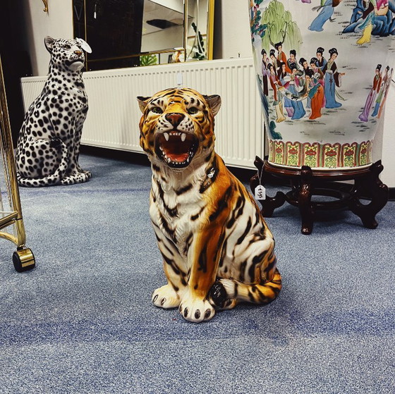 Image 1 of Ceramic Tiger Sculpture