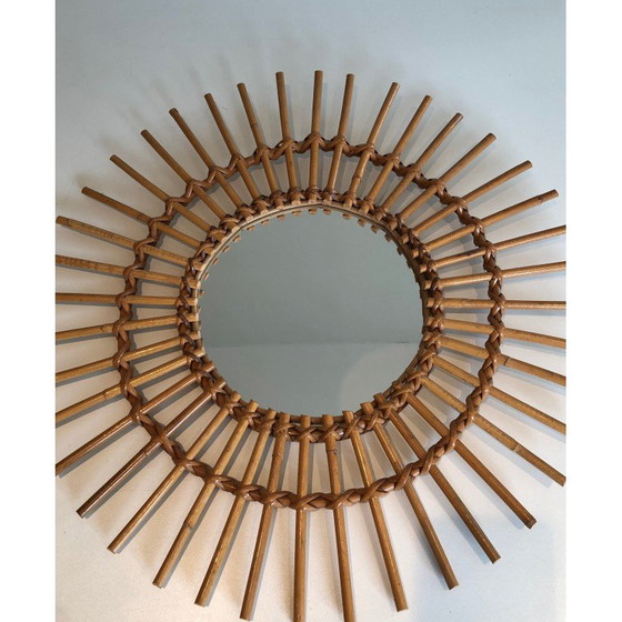 Image 1 of Vintage rattan mirror, 1970