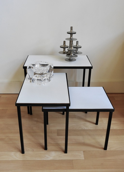 Set Side Tables 1960s Design - Double Sided Leaf