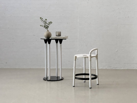 Image 1 of Set consisting of a standing table model 4581 with two Polo bar stools by Anna Castelli Ferrieri for Kartell, Italy, 1980s