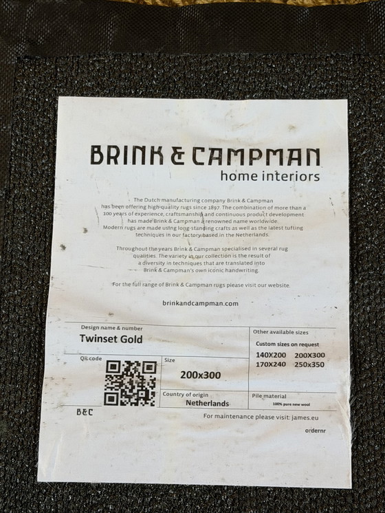 Image 1 of Brink en Campman tapijt Twinset Gold NIEUW 