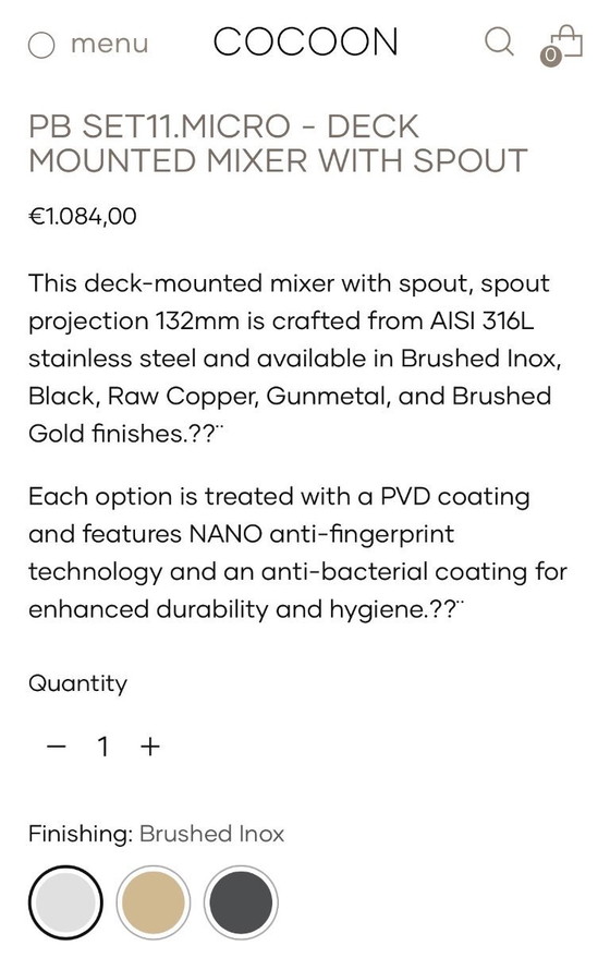 Image 1 of Piet Boom x Cocoon Kitchen Tap Brushed Chrome