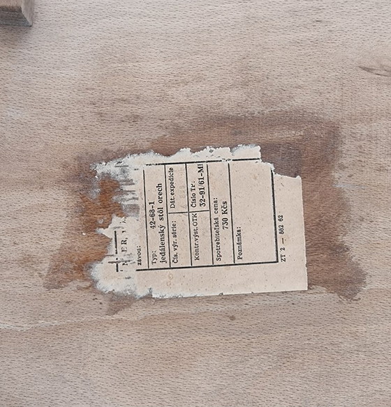 Image 1 of Art Deco Dining Table in Walnut, 1960s