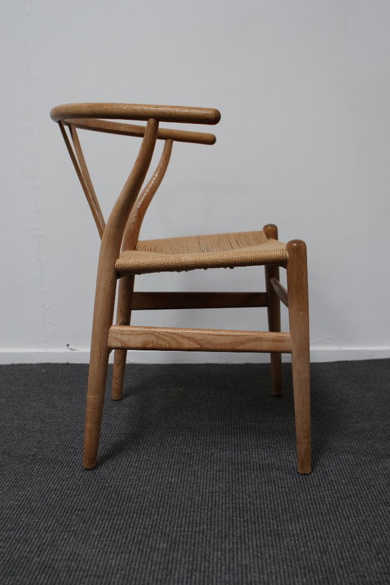 Image 1 of 4x Hans J. Wegner CH24 Sedie a spina di pesce in quercia, anni '70 Danimarca