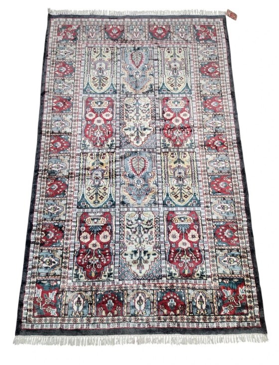 Image 1 of Handgeknüpfte persische Seiden-Kashmir-Teppichpaneele, 120 x 195 cm