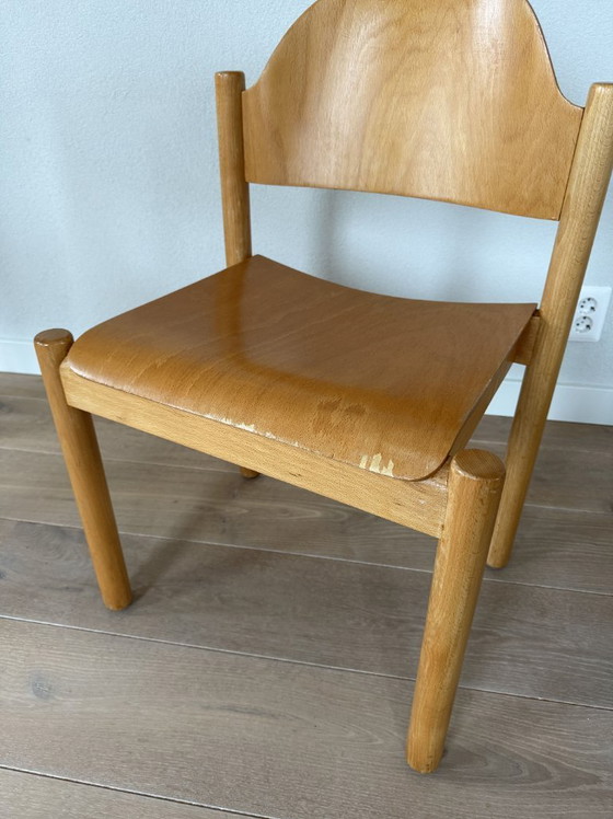 Image 1 of Set di 4 sedie da pranzo impilabili in compensato vintage