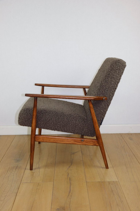 Image 1 of Armchair 'Lis', 1970s brown chocolate brown boucle design by Henryk Lis - 2 pieces available