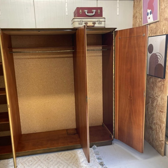 Image 1 of Vintage mid-century 4-door gloss wardrobe, demountable