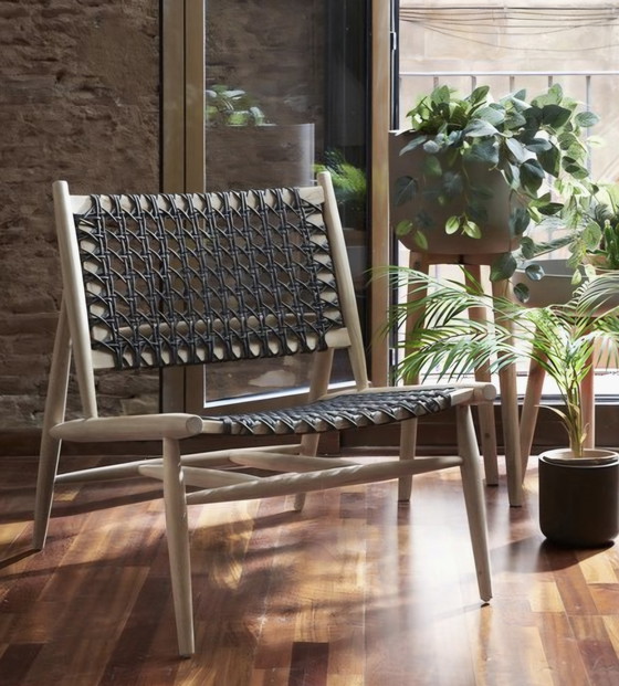 Image 1 of 2 Strak design teak Indoor Outdoor stoelen, fauteuils, wave, strak, boho, beachstyle