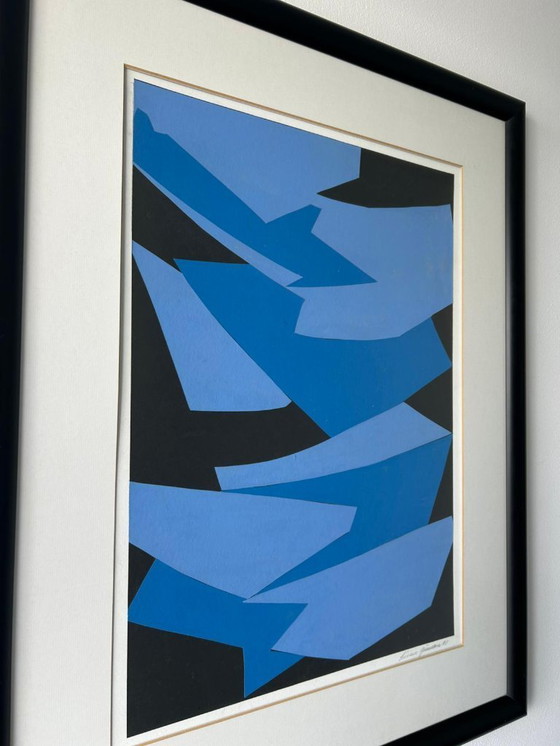 Image 1 of Collage litografía 1991 Dinamarca azul