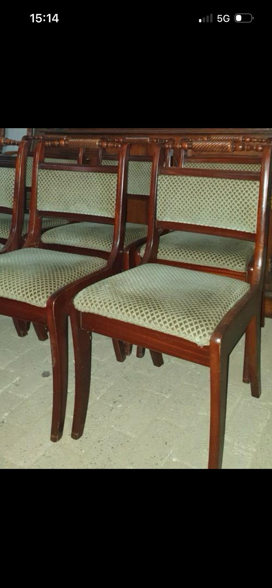 Image 1 of 6 Heldense mahonie eetkamer stoelen 