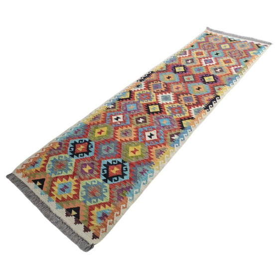 Handgeweven wollen loper – Maimana platweefsel (305 x 90 cm) – Vloerkleden en tapijten, Wool (photo 5 of 5)