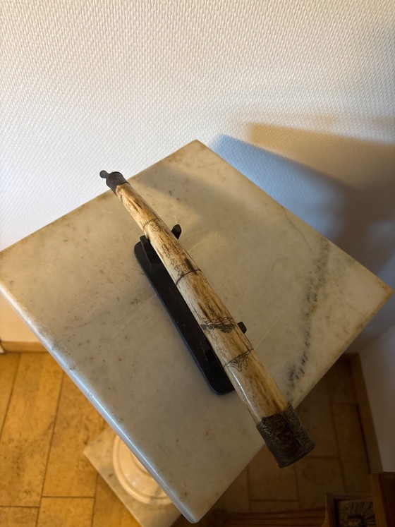 Antieke opium pijp – Decoratieve objecten, Metaal, Bamboe (photo 4 of 5)