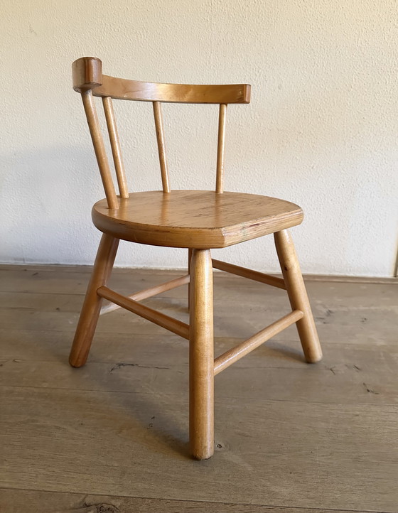 Image 1 of Chaise d'enfant vintage en bois Van Dijk Toys
