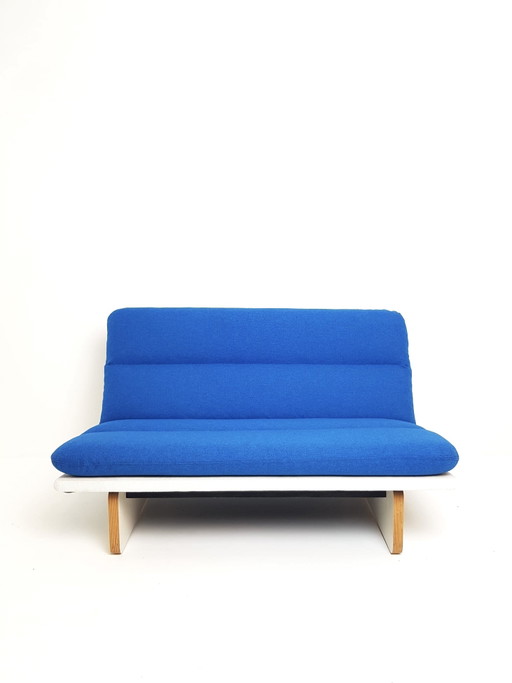 Vintage Artifort Kho Liang Le Bank C671 Bankje Twee Zits – 2 zitsbanken, Polyester, Wood