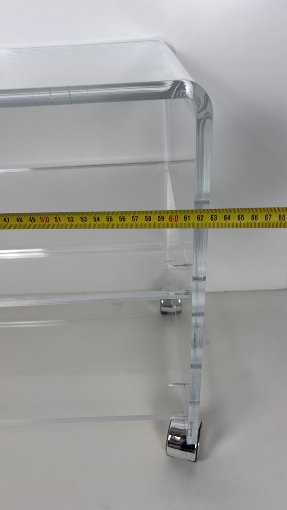 Image 1 of Transparant acryl plexiglas bar cart - audio meubel chroom