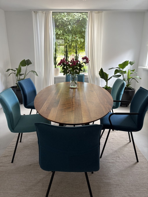 Ovale Houten Design Eettafel 225 X 115 Cm Met 6 Enzo Luca Stoelen – eetkamerset, Other