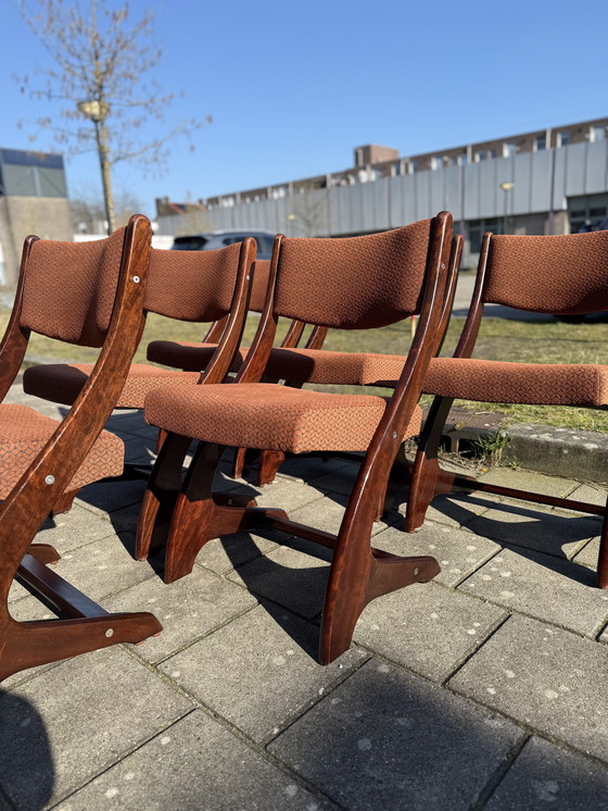 Image 1 of Set van 6 gerestaureerde Deense eetkamerstoelen ‘60