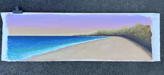 Golden Shore - Panoramic 100x30cm – Paintings & Drawings, Canvas (photo 6 of 15)