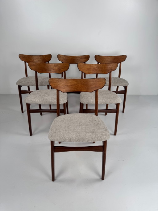 Juego de seis sillas de comedor, Schiønning & Elgaard, Dinamarca, años 60 – eetkamerstoelen, Wood
