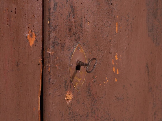Antique painted cabinet in pine wood – Central Europe, circa 1900 – Storage cabinet (photo 18 of 40)