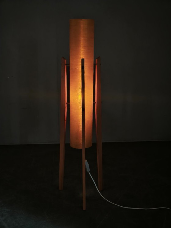 Image 1 of Lampada da terra a forma di razzo dell'era spaziale cecoslovacca degli anni '60