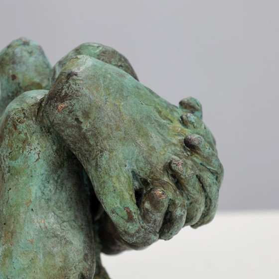 Image 1 of Ausdrucksstarke figurative Bronzeskulptur, Niederlande, 1970er Jahre