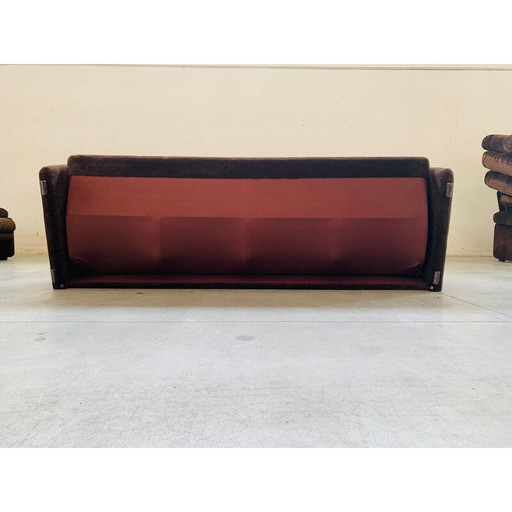 Vintage brown corduroy living room set by Coronado and Tobia Scarpa for B and B, Italy 1970