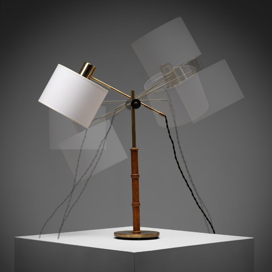 Lampada da tavolo in ottone e legno di Falkenbergs Belysning, Svezia, anni '60 – Lampade da tavolo, Brass (photo 4 of 11)