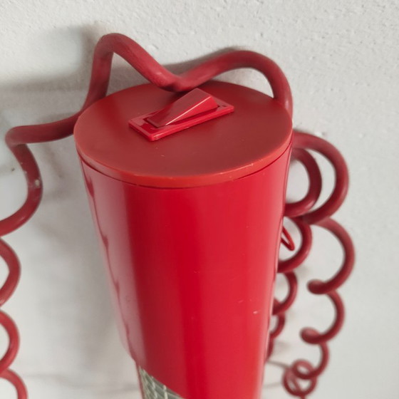 Image 1 of Ampia lampada vintage a tubo fluorescente massiccia in stile pop art da soffitto (rosso)