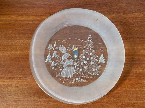 1x Large Vintage Walther Glass Christmas Serving Dish / Plate – Tableware (photo 3 of 7)
